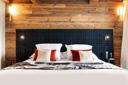 A guest room at Le Chabichou, Courchevel, France
