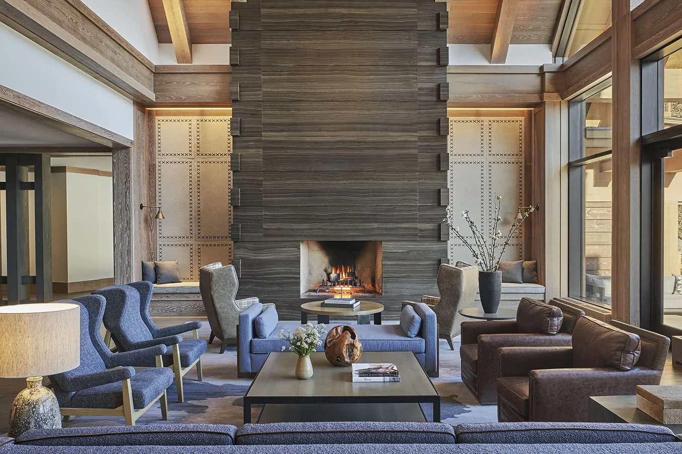 Lobby with alpine furnishings at Montage Big Sky, Big Sky, USA