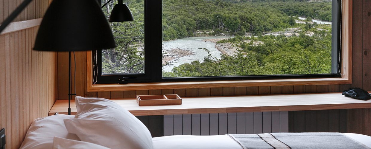 Explora lodge in a broad mountain valley, Patagonia, Argentina