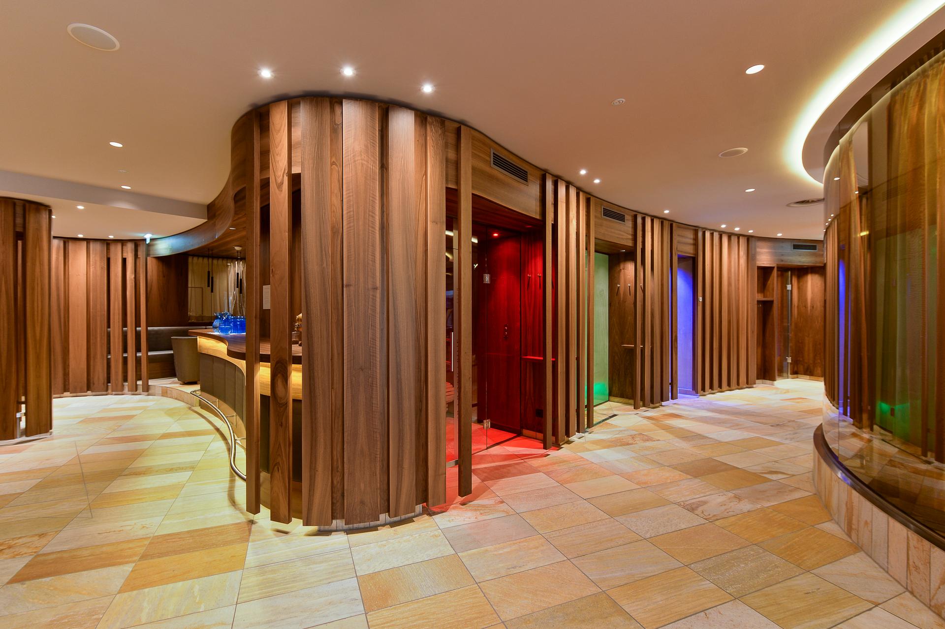 Panorama sauna and wellness area, Trofana Royal, Ischgl, Austria