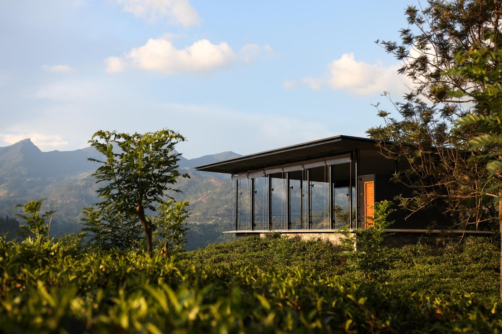 Surya Shala yoga and meditation pavilion overlooking the mountain valley at Santani Wellness Resort & Spa, Sri Lanka