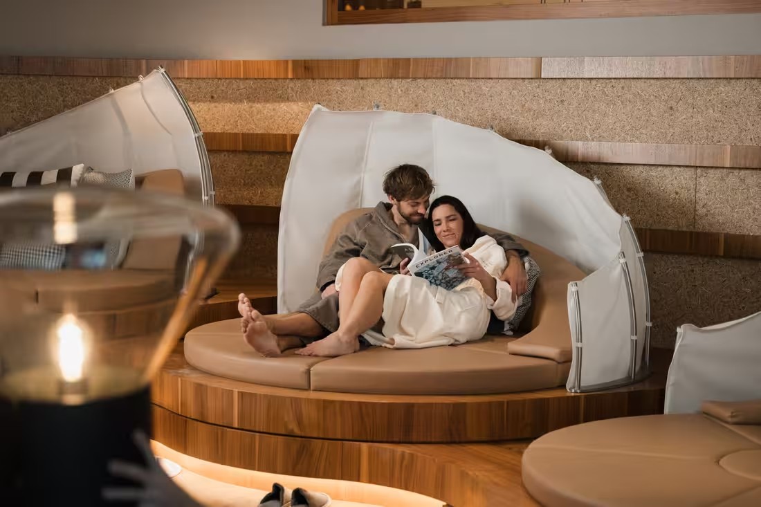 Relaxation space at Schlosshotel Fiss, Tyrol, Austria