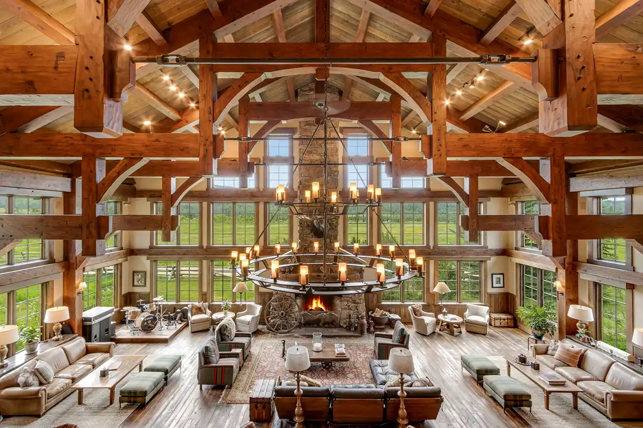 The Great Room inside the main lodge at Vista Verde Ranch, Clark, Colorado.