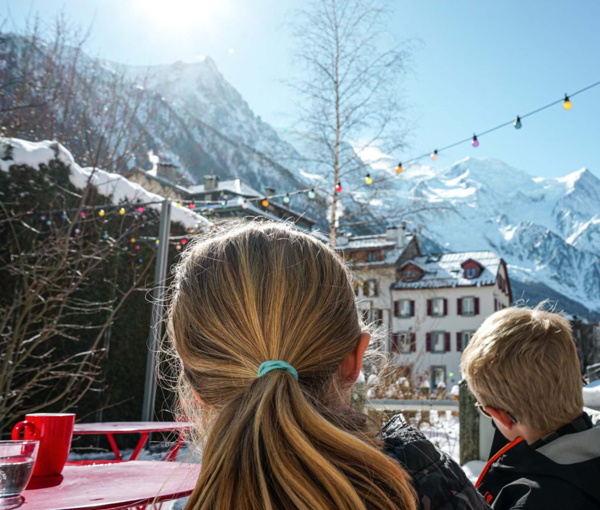 Winter view toward Mont Blanc at Hôtel Le Faucigny, Chamonix, France