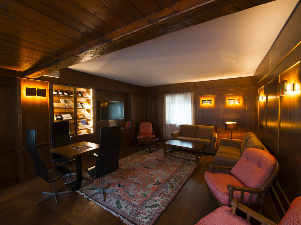Cigar club sitting room, Hotel de la Poste, Cortina d’Ampezzo, Italy