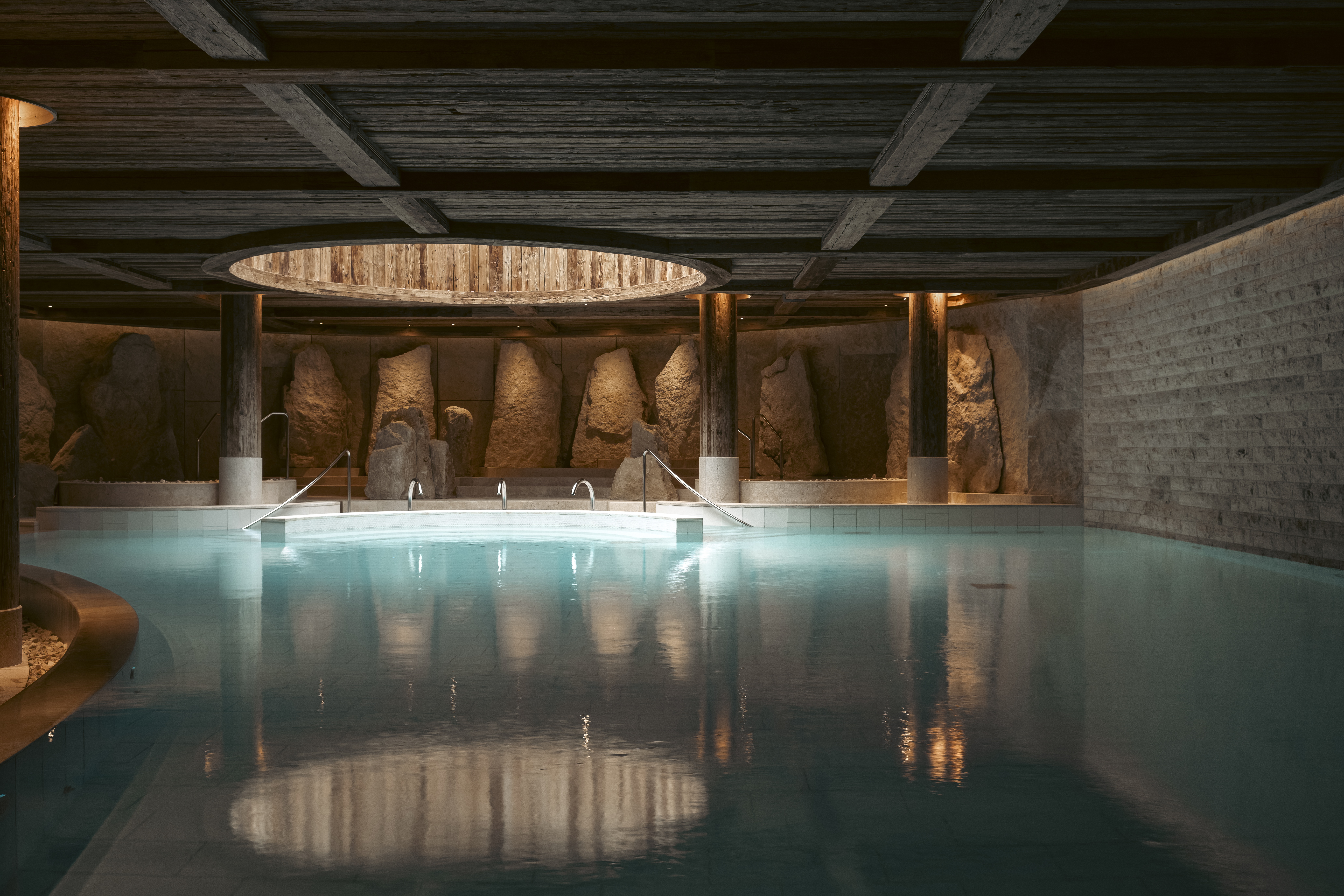 Spa indoor pool at The Alpina Gstaad, Gstaad, Switzerland