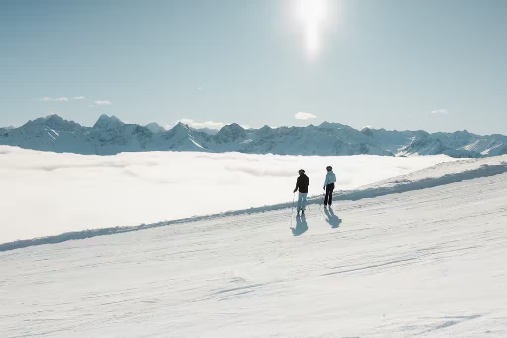 Panoramic mountain landscape near Schlosshotel Fiss, Tyrol, Austria