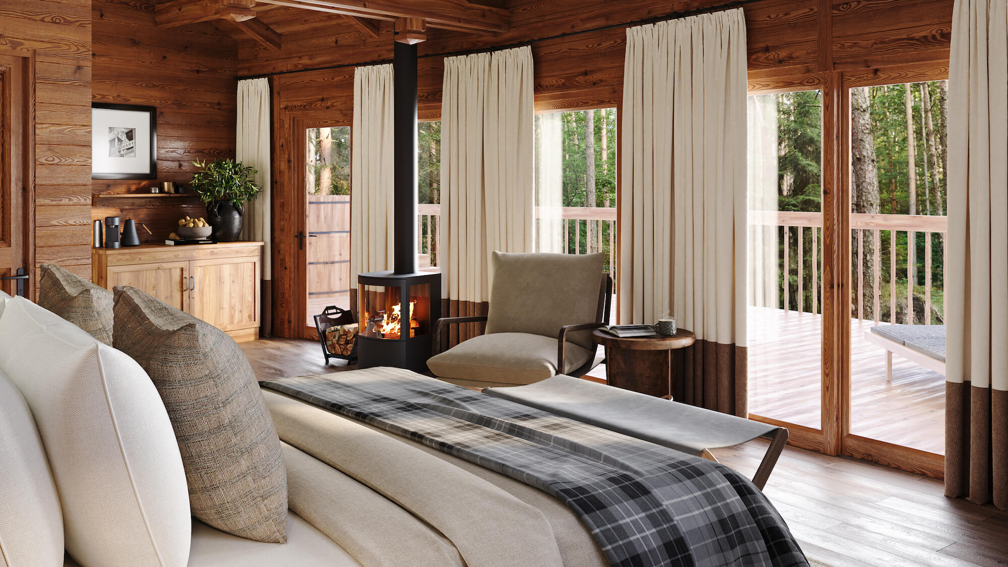 A guest room at Primland, Virginia, USA