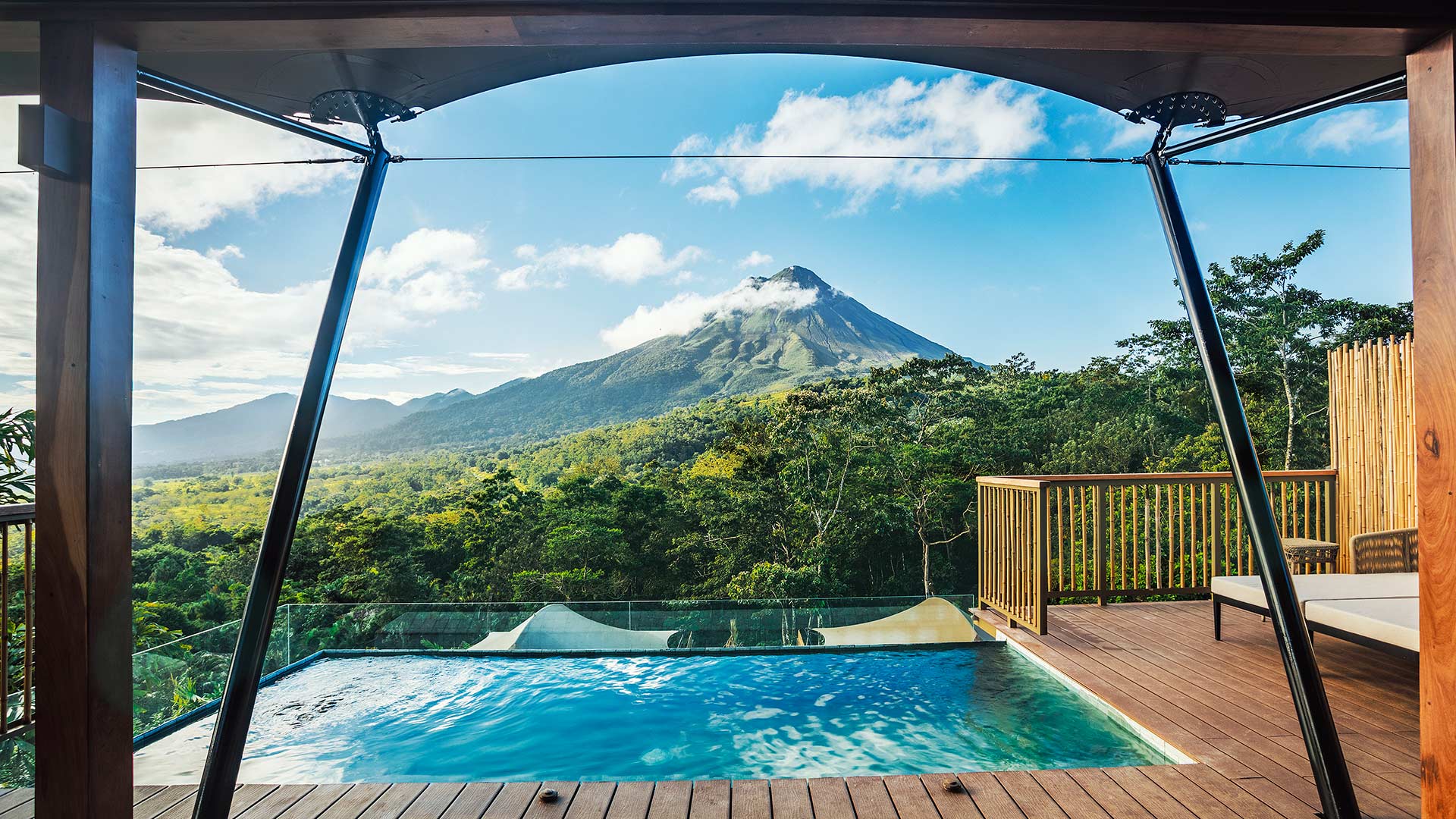 Private plunge pool with a view of Arenal Volcano, Nayara Tented Camp, Arenal, Costa Rica