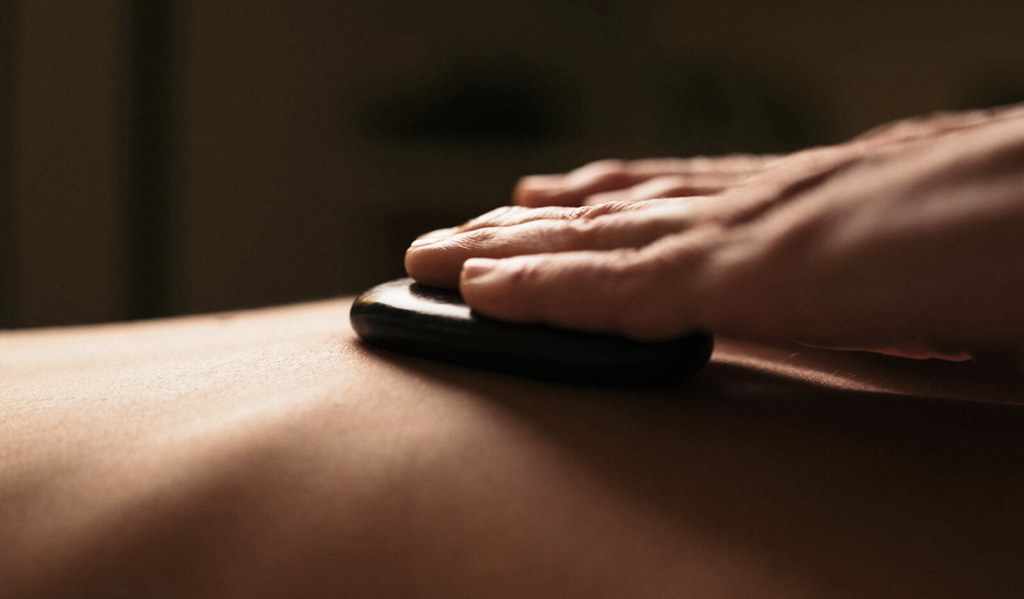 Hot stone treatment at Nest spa, Blackberry Mountain, Walland, USA