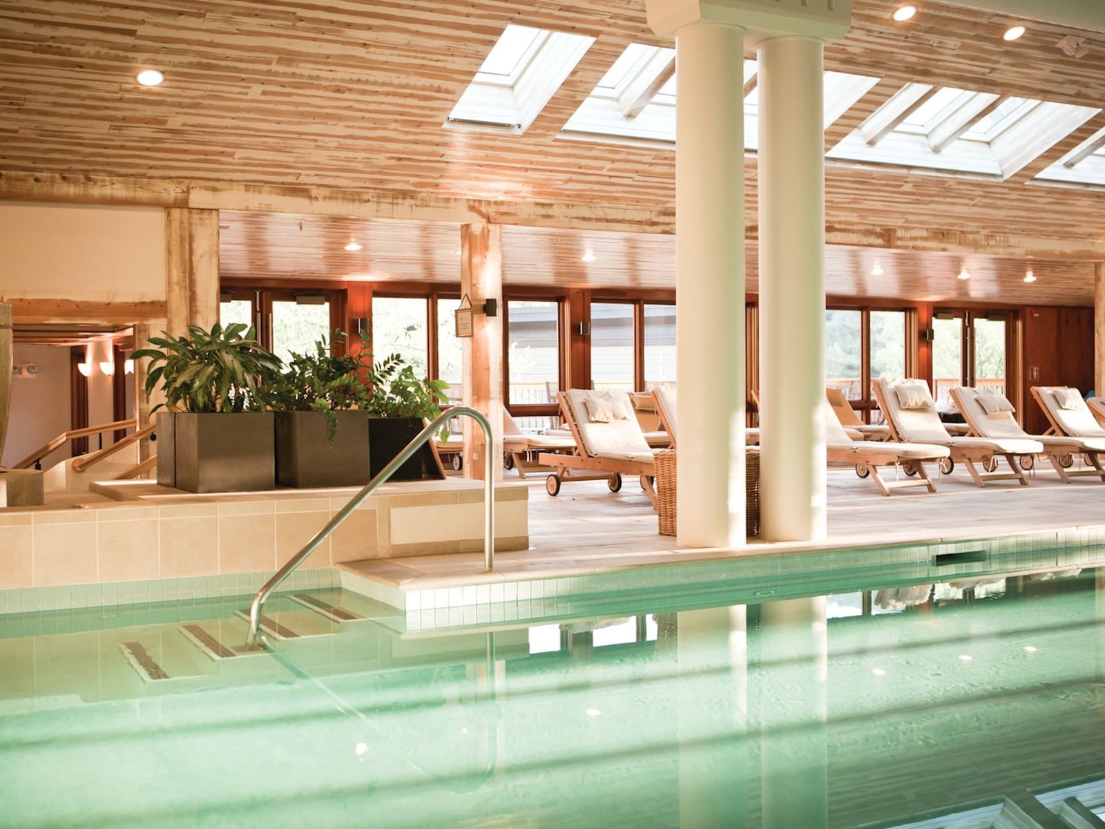 Indoor solarium swimming pool, Topnotch Resort, Stowe, USA