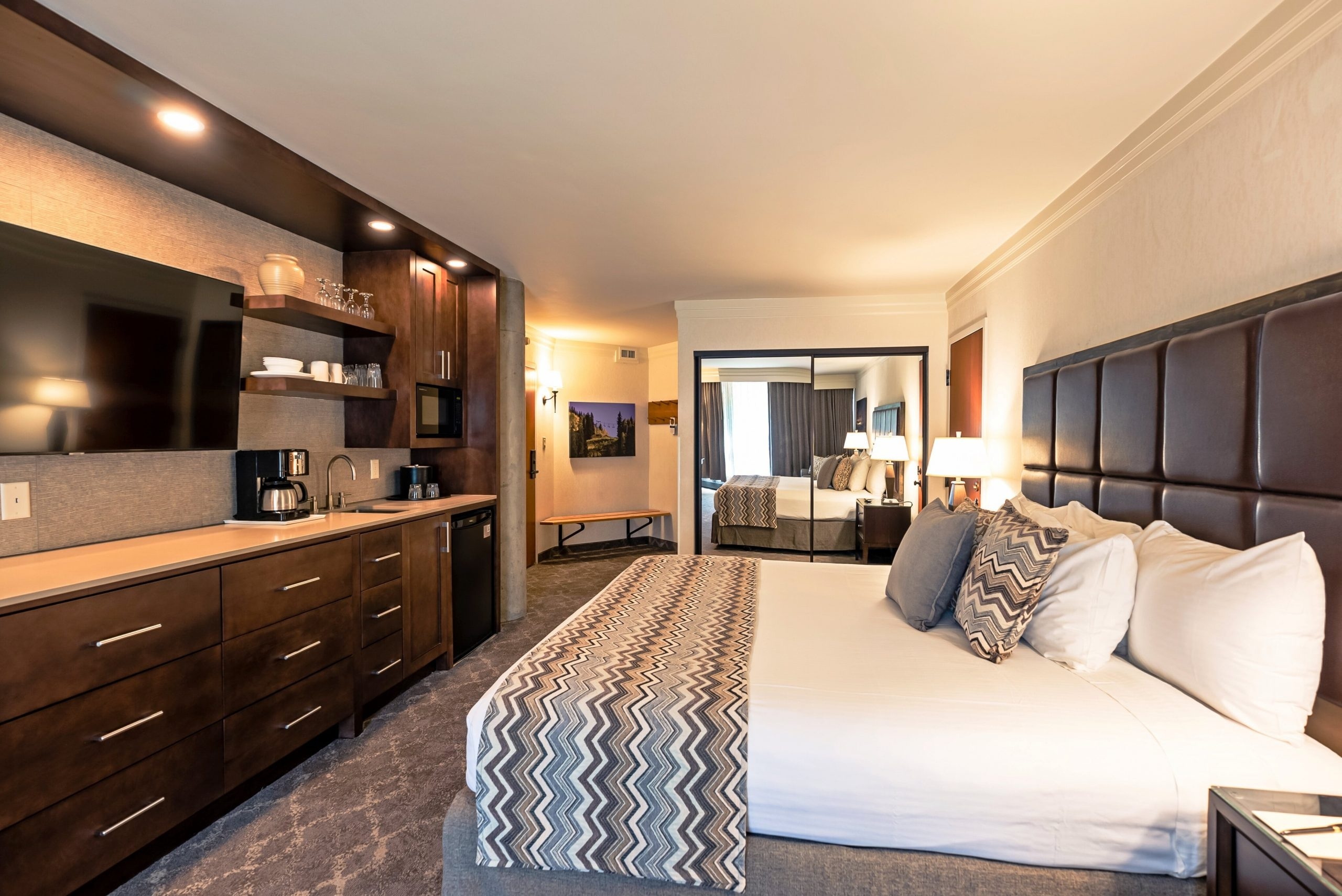 Reverse view of Cliff Club bedroom studio, Snowbird, USA