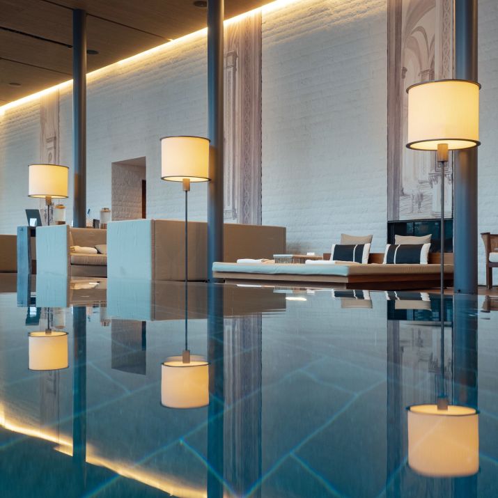 Indoor pool at The Chedi Andermatt.