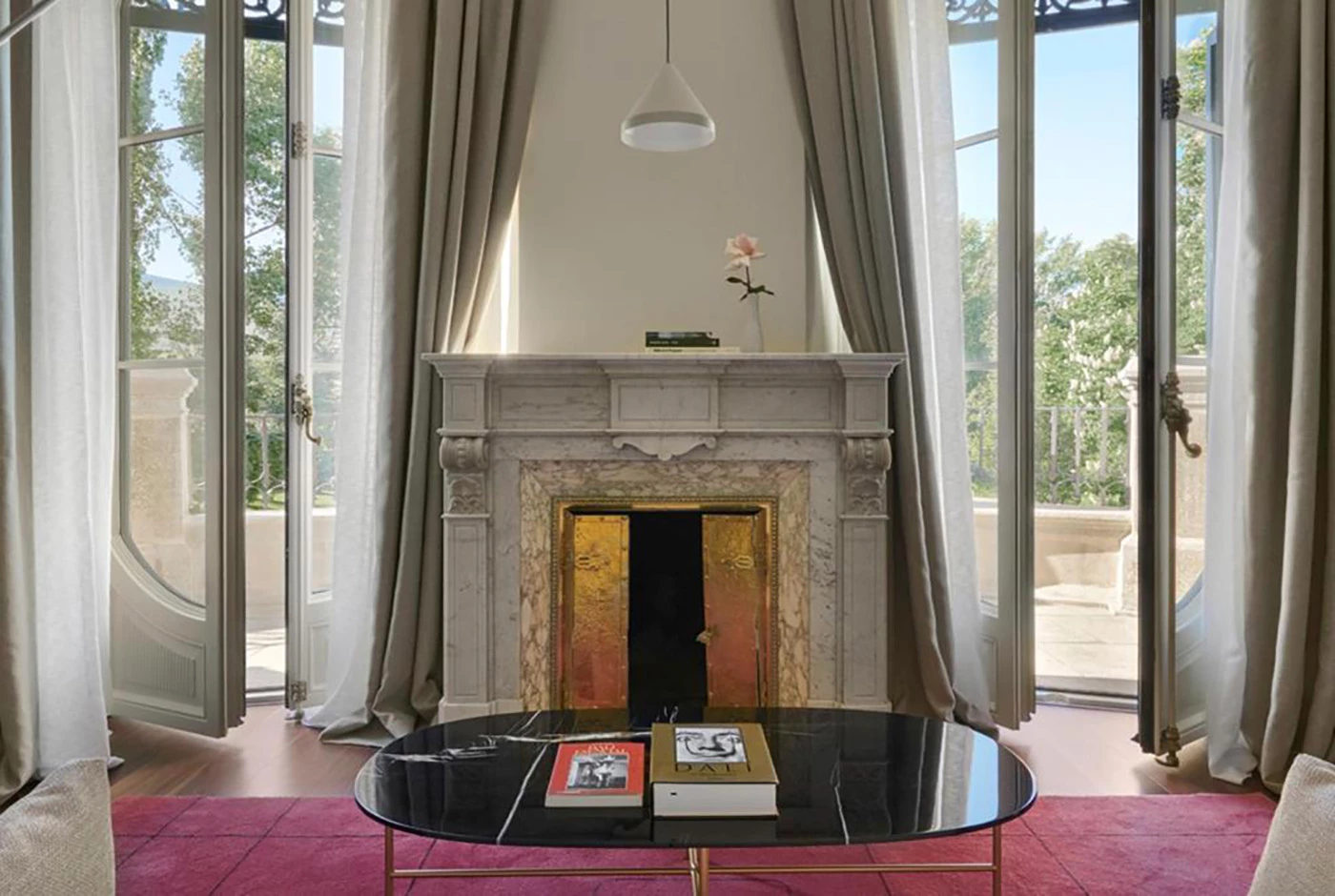 Living room of a Grand Suite at Serras Torre del Remei, Cerdanya, Spain
