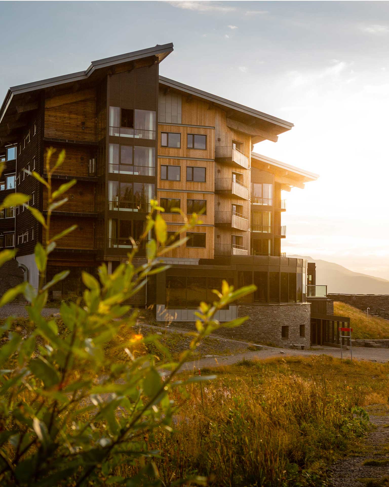 Exterior in summer at Copperhill Mountain Lodge, Åre, Sweden