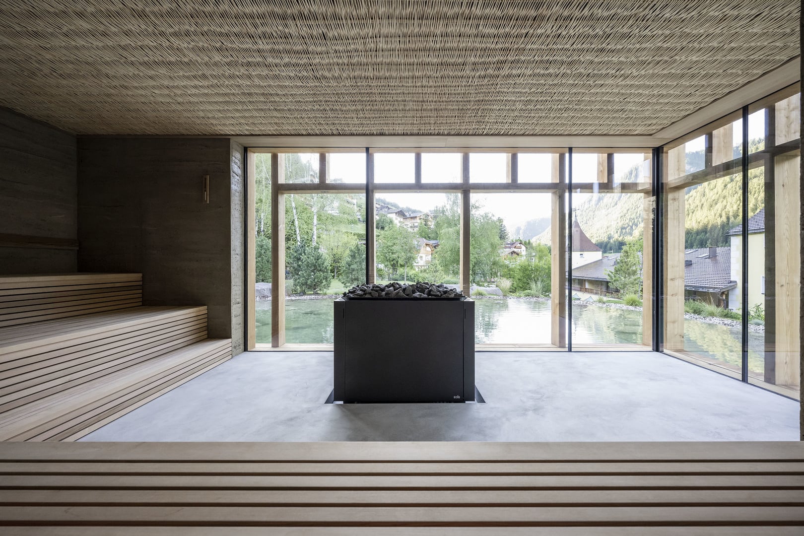 Panoramic wooden sauna, ADLER Spa Resort Dolomiti, Ortisei, Italy