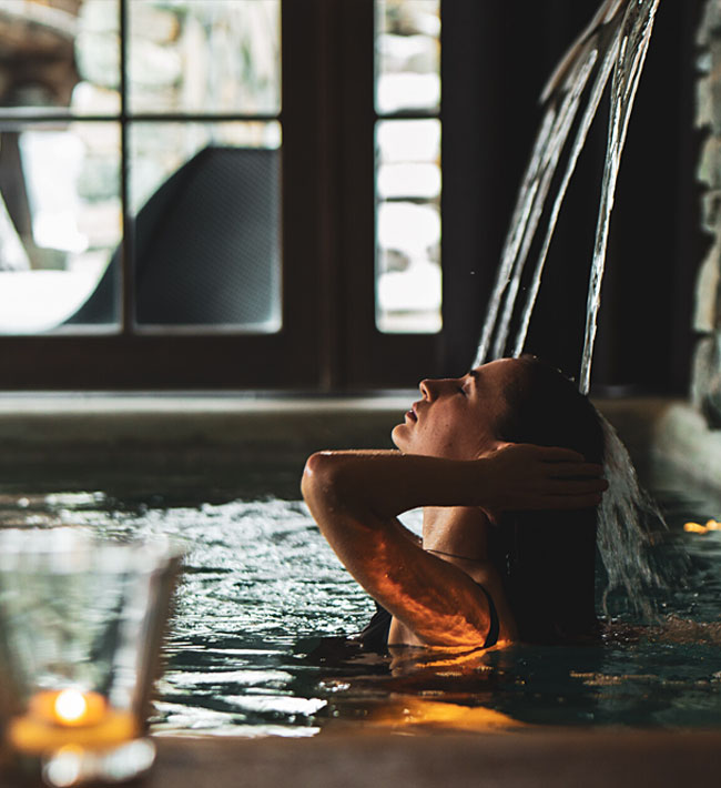 The indoor pool at Hotel Bella Tola's spa, St-Luc, Switzerland