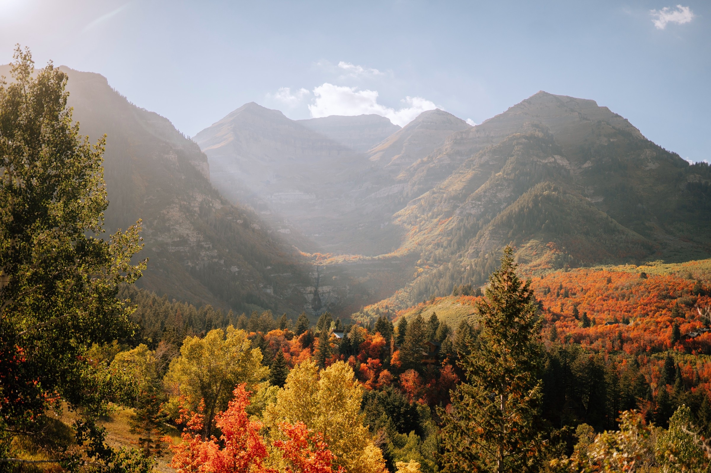 Autumn forest and mountain landscape at Sundance Mountain Resort, Sundance, USA